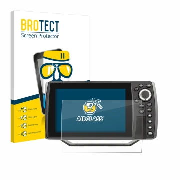 Face avant d’un emballage produit avec le logo de la marque BROTECT. À côté, l’appareil Humminbird Helix 7 est représenté avec