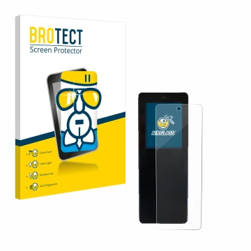 Face avant d’un emballage produit avec le logo de la marque BROTECT. À côté, l’appareil Stromer ST2 Omni-Display est représent