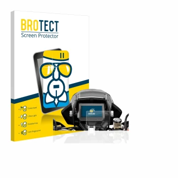 Face avant d’un emballage produit avec le logo de la marque BROTECT. À côté, l’appareil KTM 1290 Super Adventure S 2017 Affich