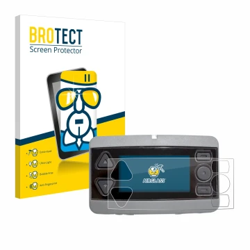 Face avant d’un emballage produit avec le logo de la marque BROTECT. À côté, l’appareil Airbus P8GR est représenté avec la pro