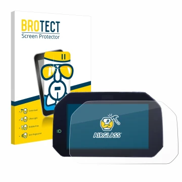 Face avant d’un emballage produit avec le logo de la marque BROTECT. À côté, l’appareil BMW R 1200 GS 2017-2018 Connectivity T