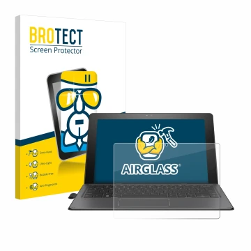 Face avant d’un emballage produit avec le logo de la marque BROTECT. À côté, l’appareil HP Pro x2 612 G2 est représenté avec l