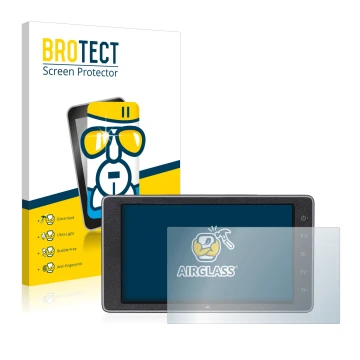 Face avant d’un emballage produit avec le logo de la marque BROTECT. À côté, l’appareil DJI Crystalsky (5.5