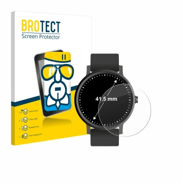 Face avant d’un emballage produit avec le logo de la marque BROTECT. À côté, l’appareil Montres (Circulaire, ø: 41.5 mm) est r