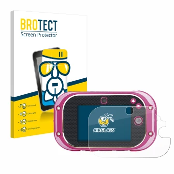 Face avant d’un emballage produit avec le logo de la marque BROTECT. À côté, l’appareil Vtech Kidizoom Touch 5.0 2018 est repr
