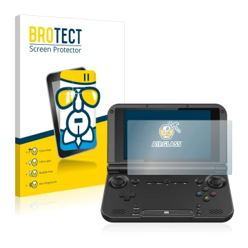 Face avant d’un emballage produit avec le logo de la marque BROTECT. À côté, l’appareil GPD XD Plus 7.0 est représenté avec la
