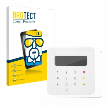 Face avant d’un emballage produit avec le logo de la marque BROTECT. À côté, l’appareil SumUp Air est représenté avec la prote