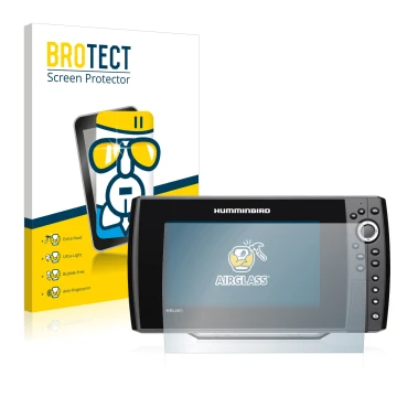 Face avant d’un emballage produit avec le logo de la marque BROTECT. À côté, l’appareil Humminbird Helix 9 G3N est représenté 