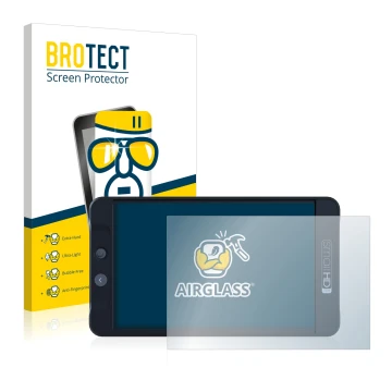 Face avant d’un emballage produit avec le logo de la marque BROTECT. À côté, l’appareil SmallHD 702 Black est représenté avec 