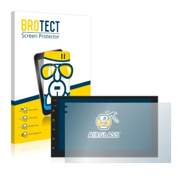 Face avant d’un emballage produit avec le logo de la marque BROTECT. À côté, l’appareil Phonocar MediaStation 2Din est représe