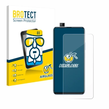 Face avant d’un emballage produit avec le logo de la marque BROTECT. À côté, l’appareil Huawei P smart Pro 2019 est représenté