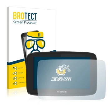 Face avant d’un emballage produit avec le logo de la marque BROTECT. À côté, l’appareil TomTom Go Professional 520 est représe