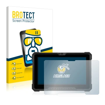 Face avant d’un emballage produit avec le logo de la marque BROTECT. À côté, l’appareil Dell Latitude 7220EX Rugged Extreme es
