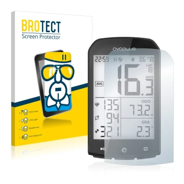 Face avant d’un emballage produit avec le logo de la marque BROTECT. À côté, l’appareil Cycplus M1 2.9