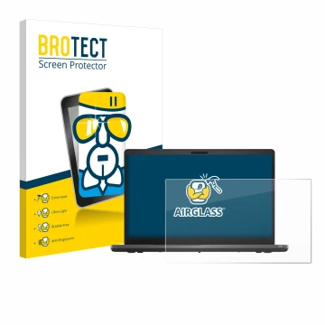 Face avant d’un emballage produit avec le logo de la marque BROTECT. À côté, l’appareil Dell Latitude 5500 est représenté avec