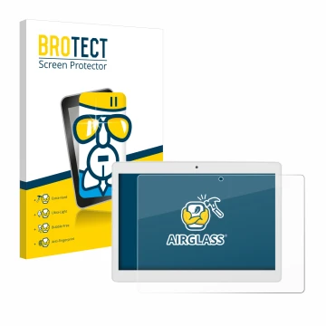 Face avant d’un emballage produit avec le logo de la marque BROTECT. À côté, l’appareil Alldocube M5X Pro est représenté avec 