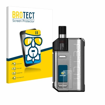 Face avant d’un emballage produit avec le logo de la marque BROTECT. À côté, l’appareil Smok Fetch 80W Pro est représenté avec
