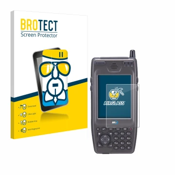 Face avant d’un emballage produit avec le logo de la marque BROTECT. À côté, l’appareil M3 Mobile M3 SKY MC-7500S est représen