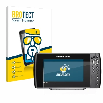 Face avant d’un emballage produit avec le logo de la marque BROTECT. À côté, l’appareil Humminbird Helix 9 G2N est représenté 