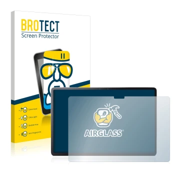 Face avant d’un emballage produit avec le logo de la marque BROTECT. À côté, l’appareil Lenovo Tab P11 Pro est représenté avec