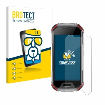 Face avant d’un emballage produit avec le logo de la marque BROTECT. À côté, l’appareil Unihertz Atom L est représenté avec la