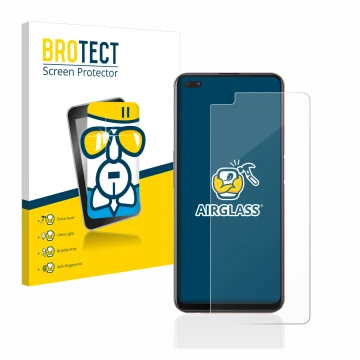 Face avant d’un emballage produit avec le logo de la marque BROTECT. À côté, l’appareil Oppo Reno 4 Z 5G est représenté avec l