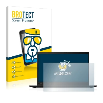 Face avant d’un emballage produit avec le logo de la marque BROTECT. À côté, l’appareil Lenovo ThinkPad X1 Carbon (8ème Gen.) 