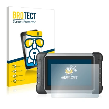 Face avant d’un emballage produit avec le logo de la marque BROTECT. À côté, l’appareil Autel MaxiCOM MK808 est représenté ave