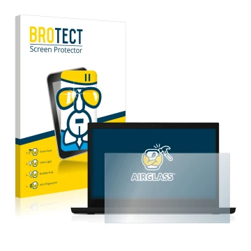 Face avant d’un emballage produit avec le logo de la marque BROTECT. À côté, l’appareil Lenovo ThinkPad L15 est représenté ave