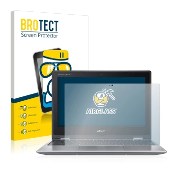 Face avant d’un emballage produit avec le logo de la marque BROTECT. À côté, l’appareil Acer Chromebook Spin 311 est représent