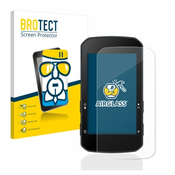 Face avant d’un emballage produit avec le logo de la marque BROTECT. À côté, l’appareil Bryton Rider 750 est représenté avec l