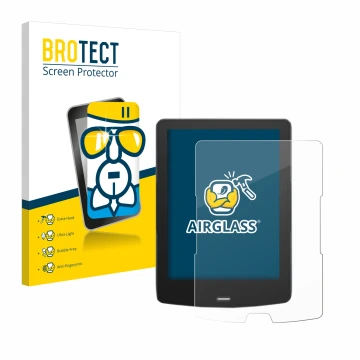 Face avant d’un emballage produit avec le logo de la marque BROTECT. À côté, l’appareil inkBOOK Calypso Plus est représenté av