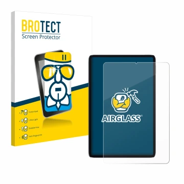 Face avant d’un emballage produit avec le logo de la marque BROTECT. À côté, l’appareil Xiaomi Mi Pad 5 est représenté avec la