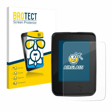 Face avant d’un emballage produit avec le logo de la marque BROTECT. À côté, l’appareil Giant RideDash Evo est représenté avec