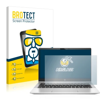 Face avant d’un emballage produit avec le logo de la marque BROTECT. À côté, l’appareil HP ProBooks 430 G8 est représenté avec