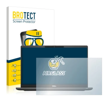 Face avant d’un emballage produit avec le logo de la marque BROTECT. À côté, l’appareil Dell Latitude 7320 Non-Touch est repré