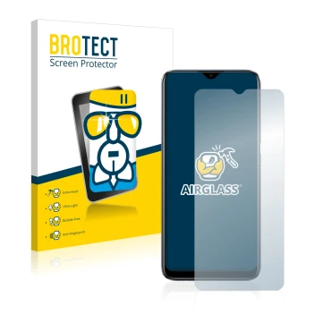Face avant d’un emballage produit avec le logo de la marque BROTECT. À côté, l’appareil realme C11 2021 est représenté avec la