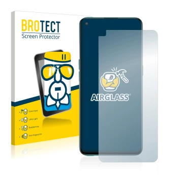 Face avant d’un emballage produit avec le logo de la marque BROTECT. À côté, l’appareil OnePlus Nord CE 5G est représenté avec