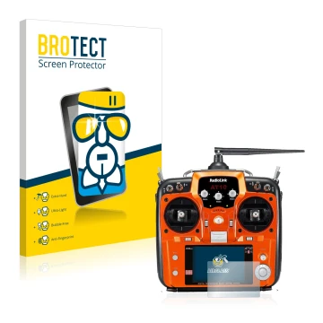 Face avant d’un emballage produit avec le logo de la marque BROTECT. À côté, l’appareil RadioLink AT10II est représenté avec l