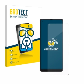 Face avant d’un emballage produit avec le logo de la marque BROTECT. À côté, l’appareil Cubot Max 3 est représenté avec la pro