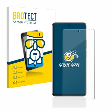 Face avant d’un emballage produit avec le logo de la marque BROTECT. À côté, l’appareil Xiaomi 11T Pro est représenté avec la 