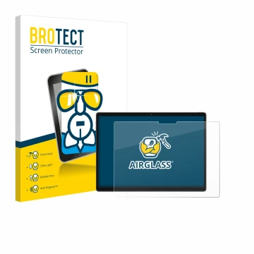 Face avant d’un emballage produit avec le logo de la marque BROTECT. À côté, l’appareil Dell Latitude 7320 Detachable est repr