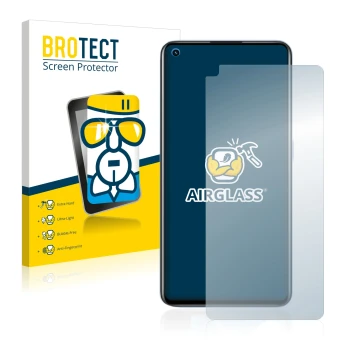 Face avant d’un emballage produit avec le logo de la marque BROTECT. À côté, l’appareil realme GT Neo 2 est représenté avec la