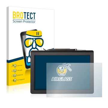 Face avant d’un emballage produit avec le logo de la marque BROTECT. À côté, l’appareil Signotec Pen Display Delta (Touch) est