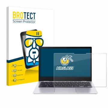 Face avant d’un emballage produit avec le logo de la marque BROTECT. À côté, l’appareil Acer Chromebook Spin 513 CP513-1H-S72Y