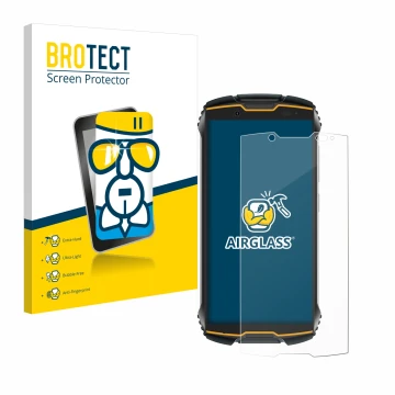 Face avant d’un emballage produit avec le logo de la marque BROTECT. À côté, l’appareil Cubot King Kong Mini 2 est représenté 