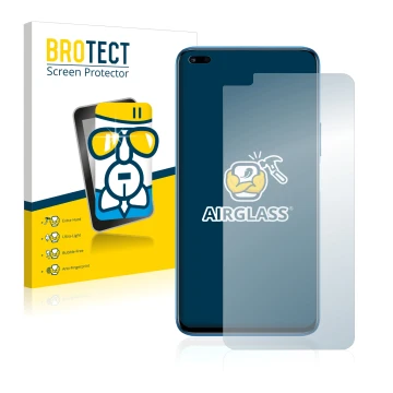 Face avant d’un emballage produit avec le logo de la marque BROTECT. À côté, l’appareil Honor 50 Lite est représenté avec la p