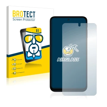 Face avant d’un emballage produit avec le logo de la marque BROTECT. À côté, l’appareil Motorola Moto G31 est représenté avec 