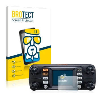 Face avant d’un emballage produit avec le logo de la marque BROTECT. À côté, l’appareil Yaesu FTM-300DE est représenté avec la
