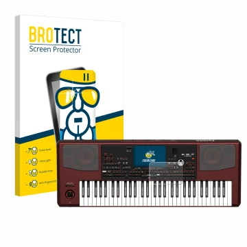 Face avant d’un emballage produit avec le logo de la marque BROTECT. À côté, l’appareil KORG Pa1000 est représenté avec la pro